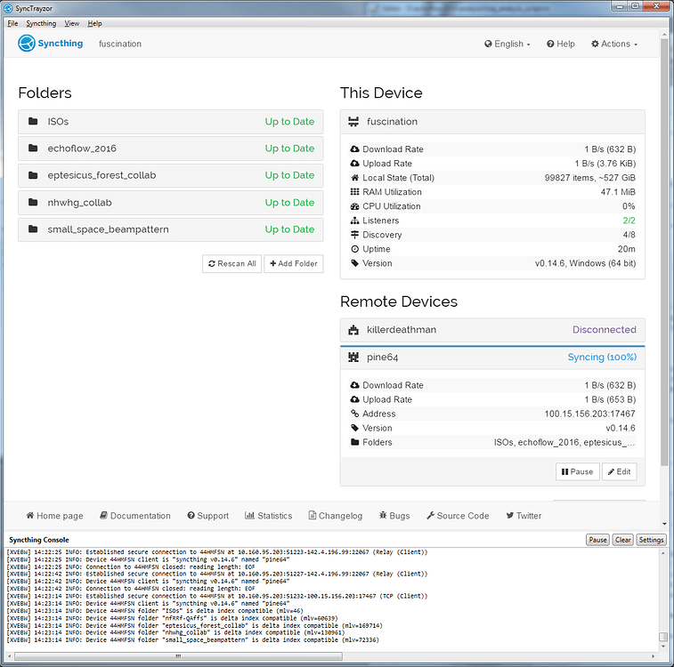 syncthing cpu usage