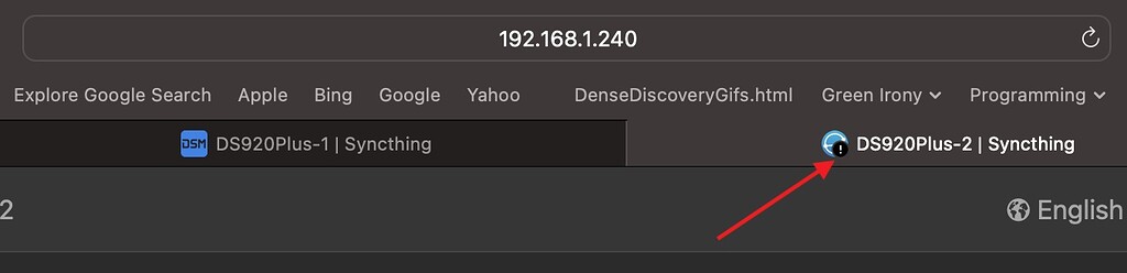 What Does Icon On UI Tab In Browser Represent General Syncthing 