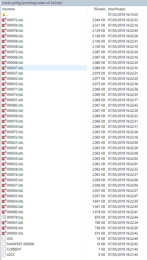 [Syncthing on ARM router] indexdb files no space left on device