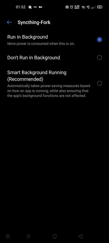 android-syncthing-keeps-asking-to-allow-it-to-run-in-background