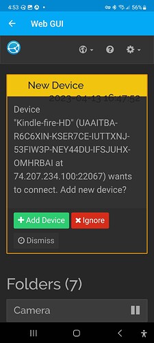 kindle wants to connect_Syncthing