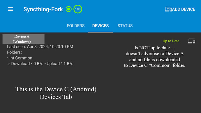 Device C Devices Tab