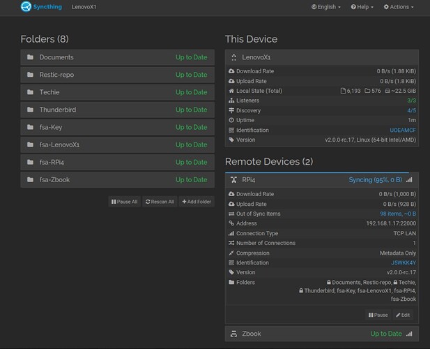 Laptop B - out-of-sync