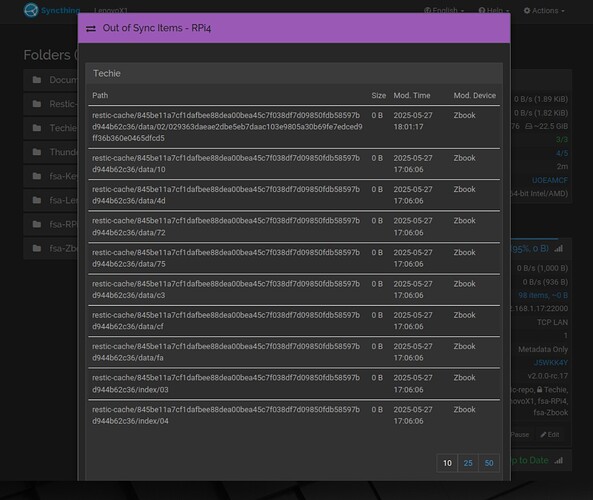 Laptop B out-of-sync-items
