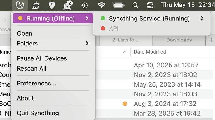 Syncthing API