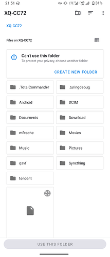 Screenshot of directory picker