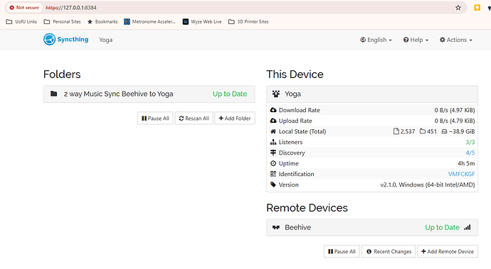 Syncthing Yoga Config