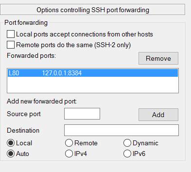 ssh into two sessions putty